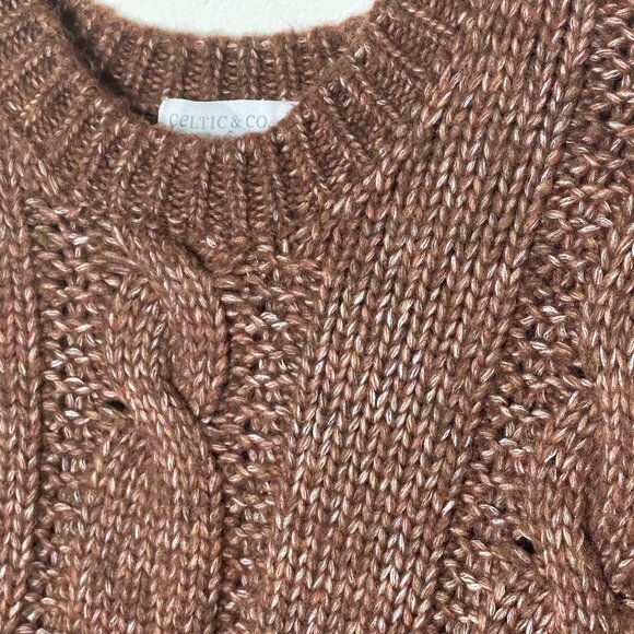 Celtic & Co | Donegal Cable-knit Crew Irish Wool Blend Sweater - Picture 5 of 9